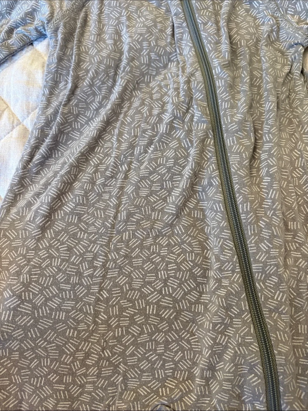 Quincy Mae Gray Patterned Footed One-Piece Pajamas